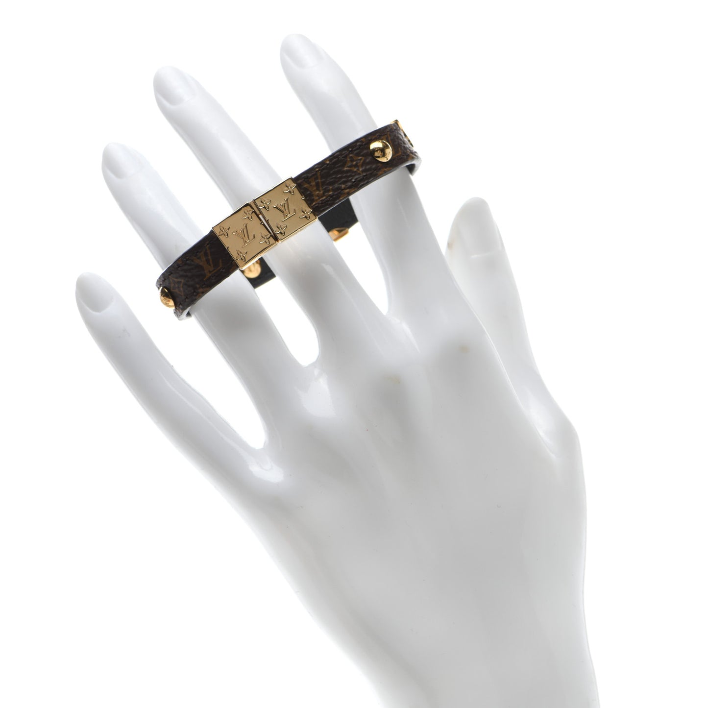 Monogram LV Crown Reversible Bracelet 17 Black