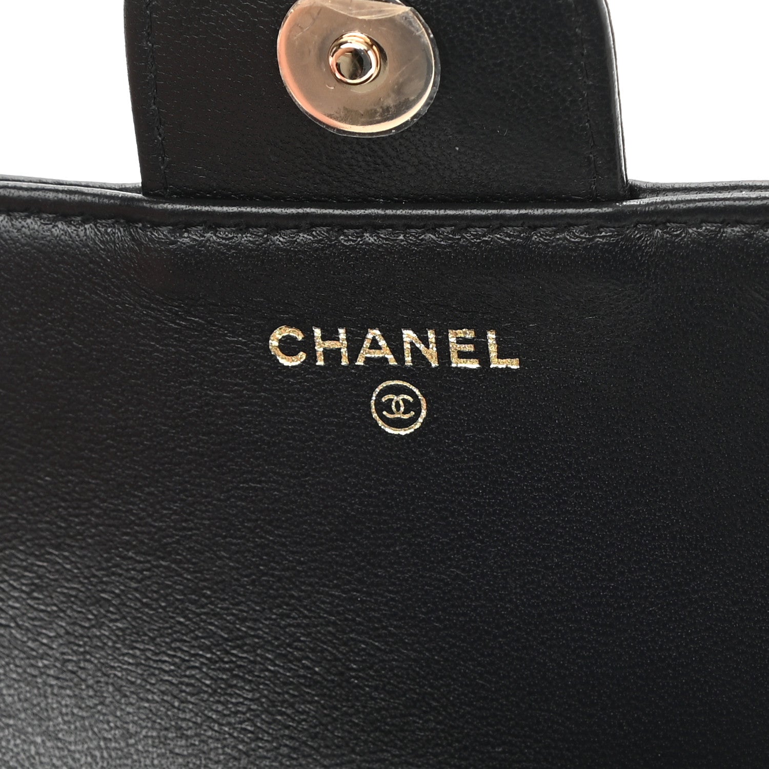 Chanel Lambskin Quilted Resin Bi-Color Flap Phone Holder With Chain Black 7 of 11