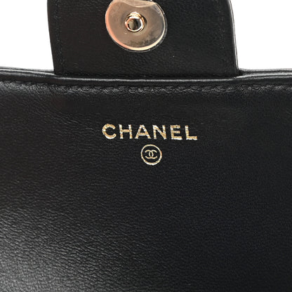 Chanel Lambskin Quilted Resin Bi-Color Flap Phone Holder With Chain Black 7 of 11