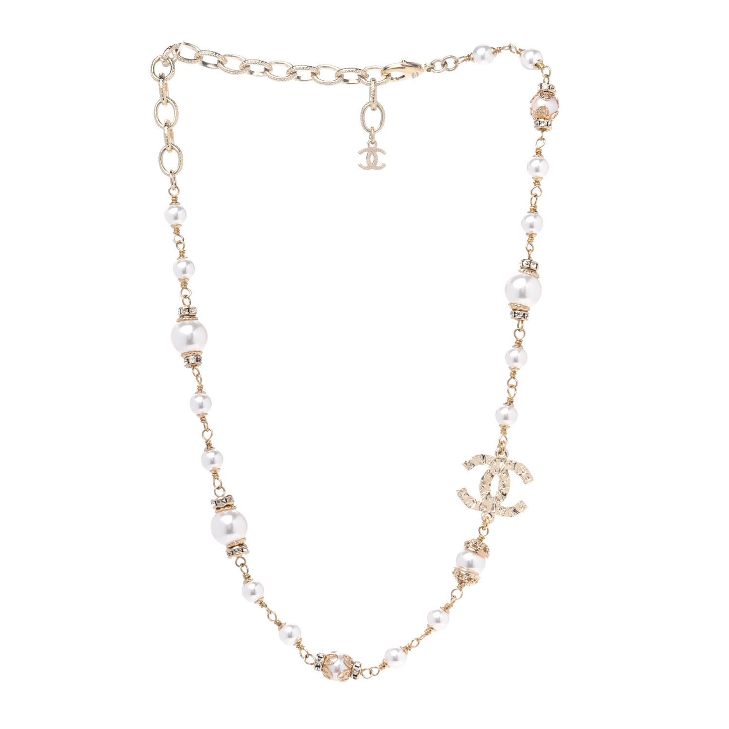 Pearl CC Short Necklace Gold