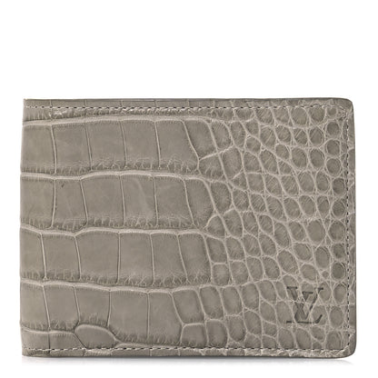 Louis Vuitton Crocodile Multiple Wallet Gray 1 of 7