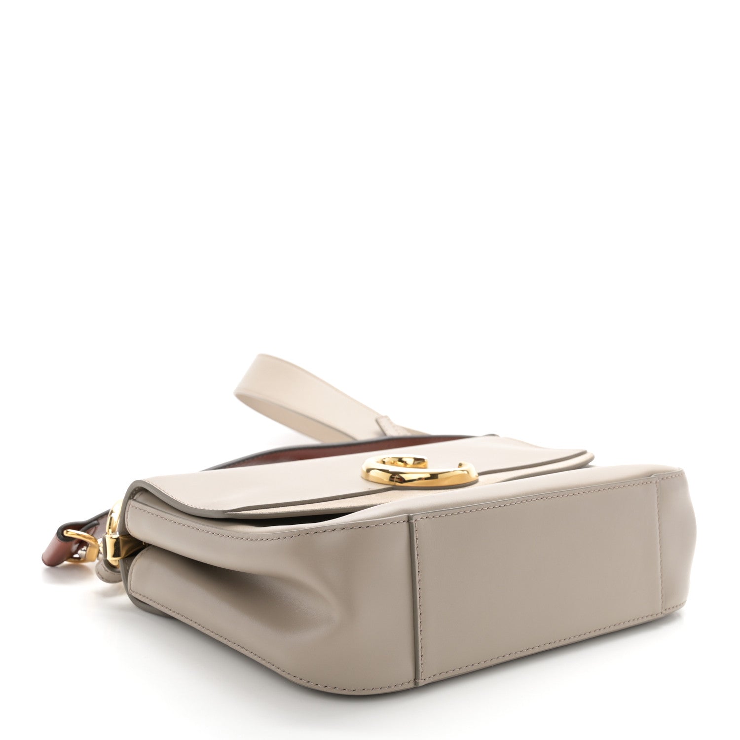Chloe Shiny Calfskin Suede Small C Double Carry Bag Motty Grey 4 of 13