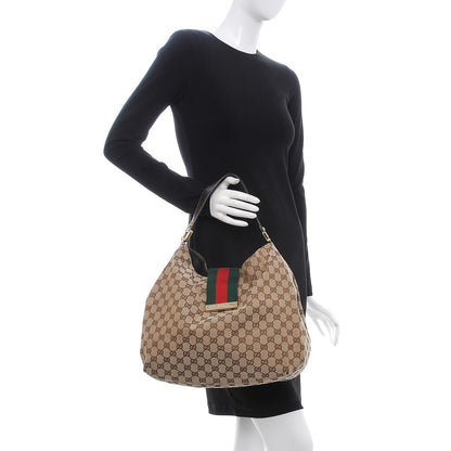 Gucci Monogram Large New Ladies Web Hobo Dark Brown 2 of 8
