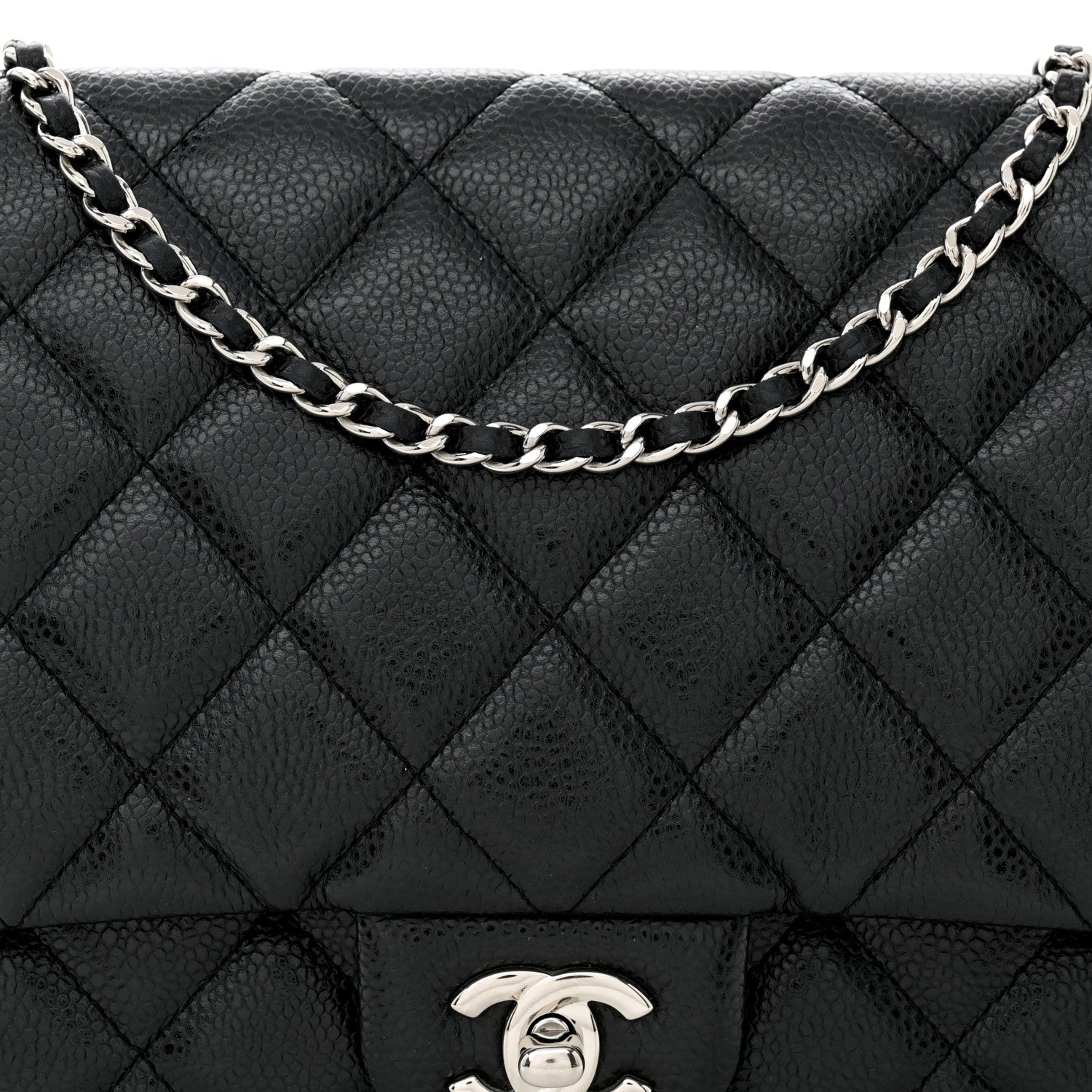 Chanel Caviar Quilted Clutch With Chain Flap Black 8 of 11