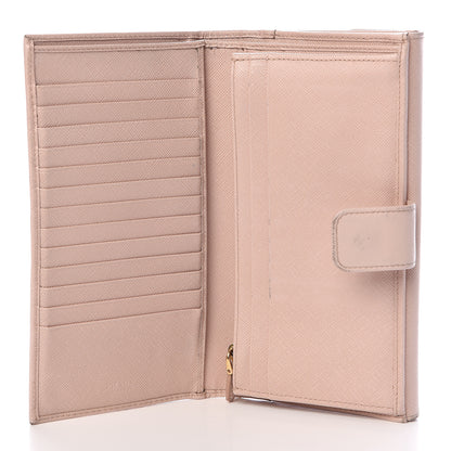 Prada Saffiano Metal Continental Flap Wallet Cipria 5 of 13