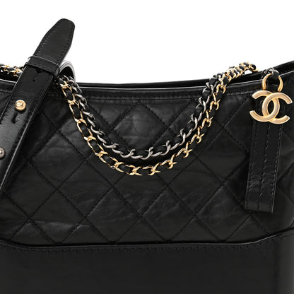 Chanel Aged Calfskin Quilted New Medium Gabrielle Hobo Black 7 of 9