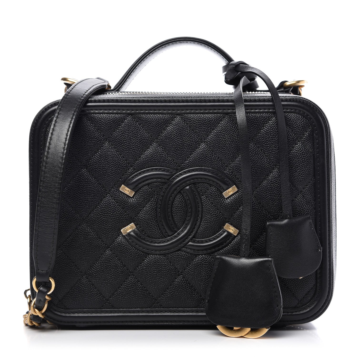 Chanel Caviar Quilted Medium CC Filigree Vanity Case Black 1 of 10