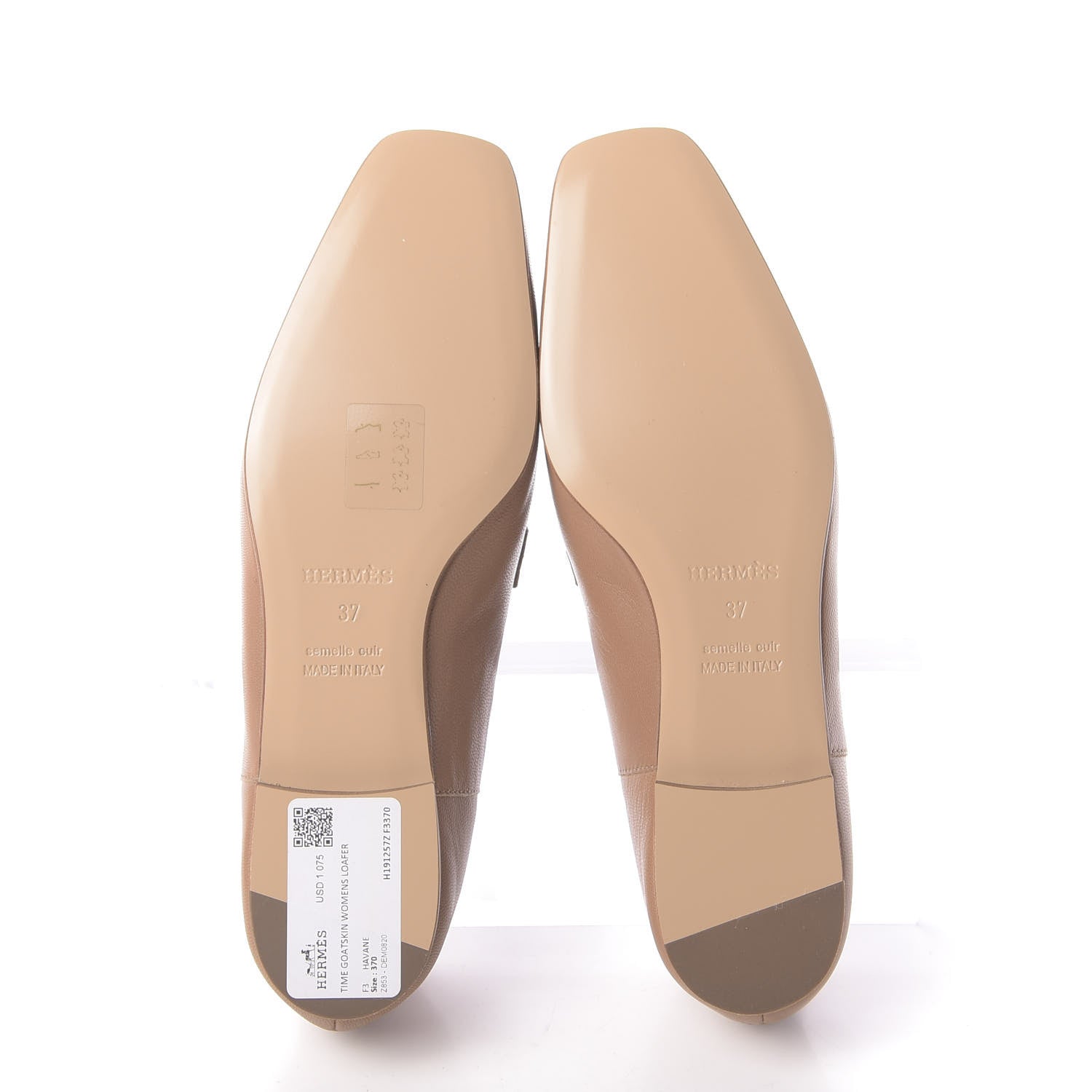 Hermes Supple Goatskin Womens Time Loafers 37 Havane 6 of 10