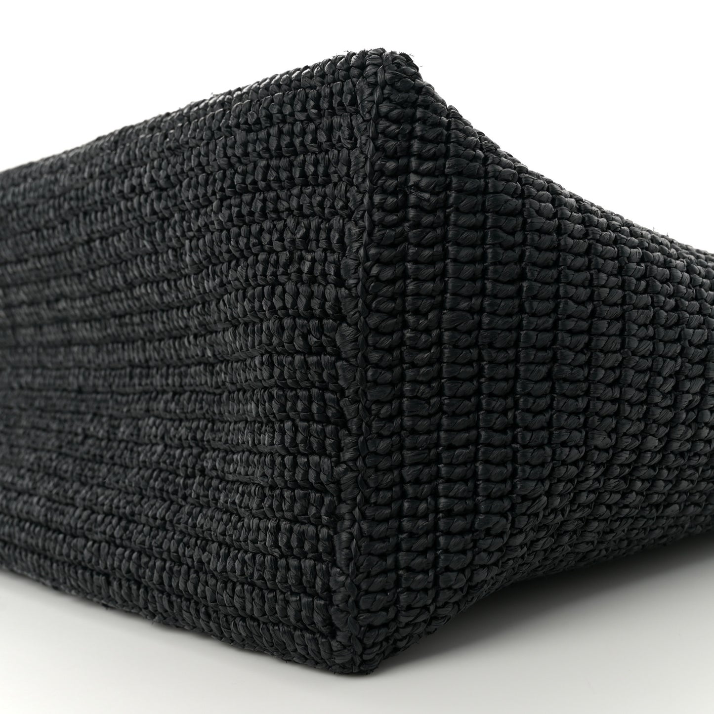Raffia Logo Tote Black