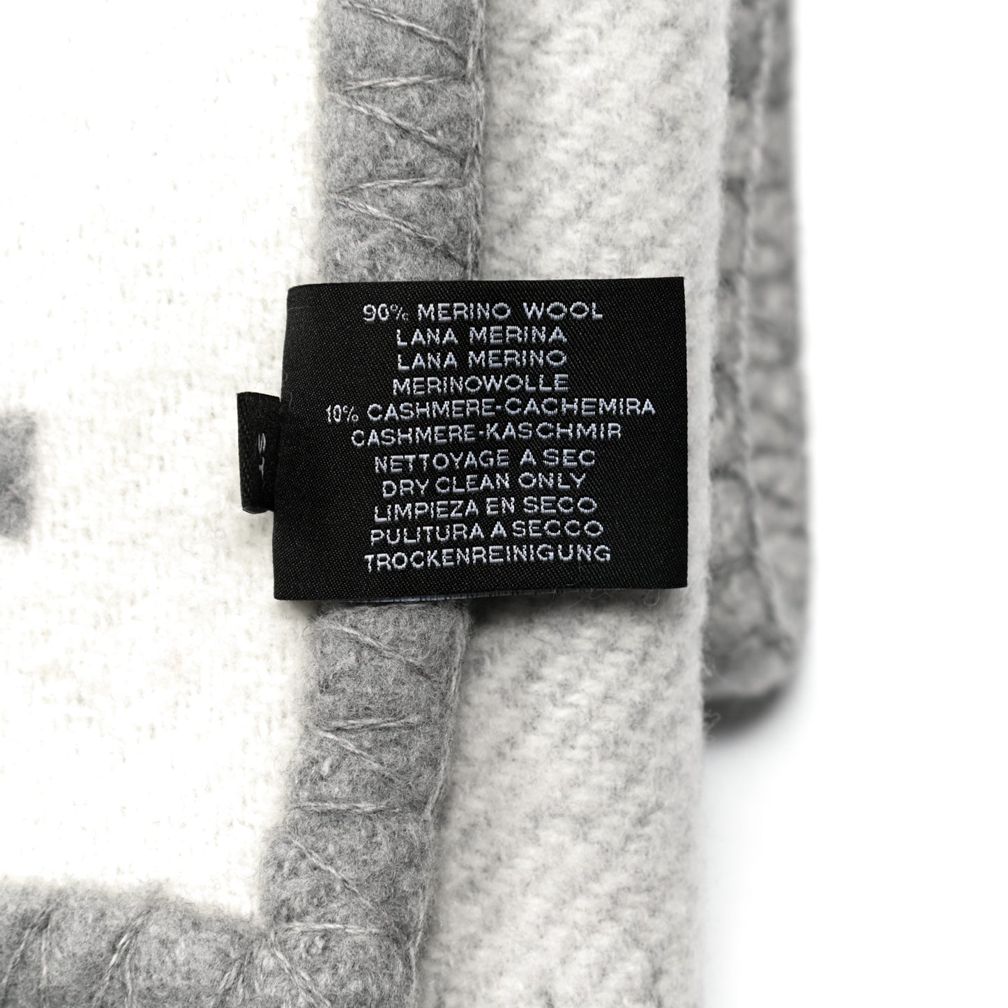 Wool Cashmere Avalon III Blanket Ecru Gris Clair