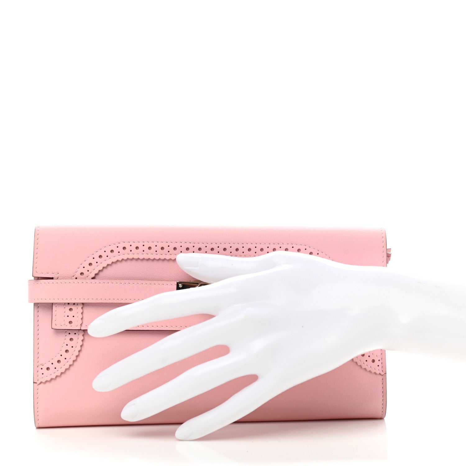 Hermes Swift Ghillies Kelly Longue Wallet Rose Sakura 2 of 7