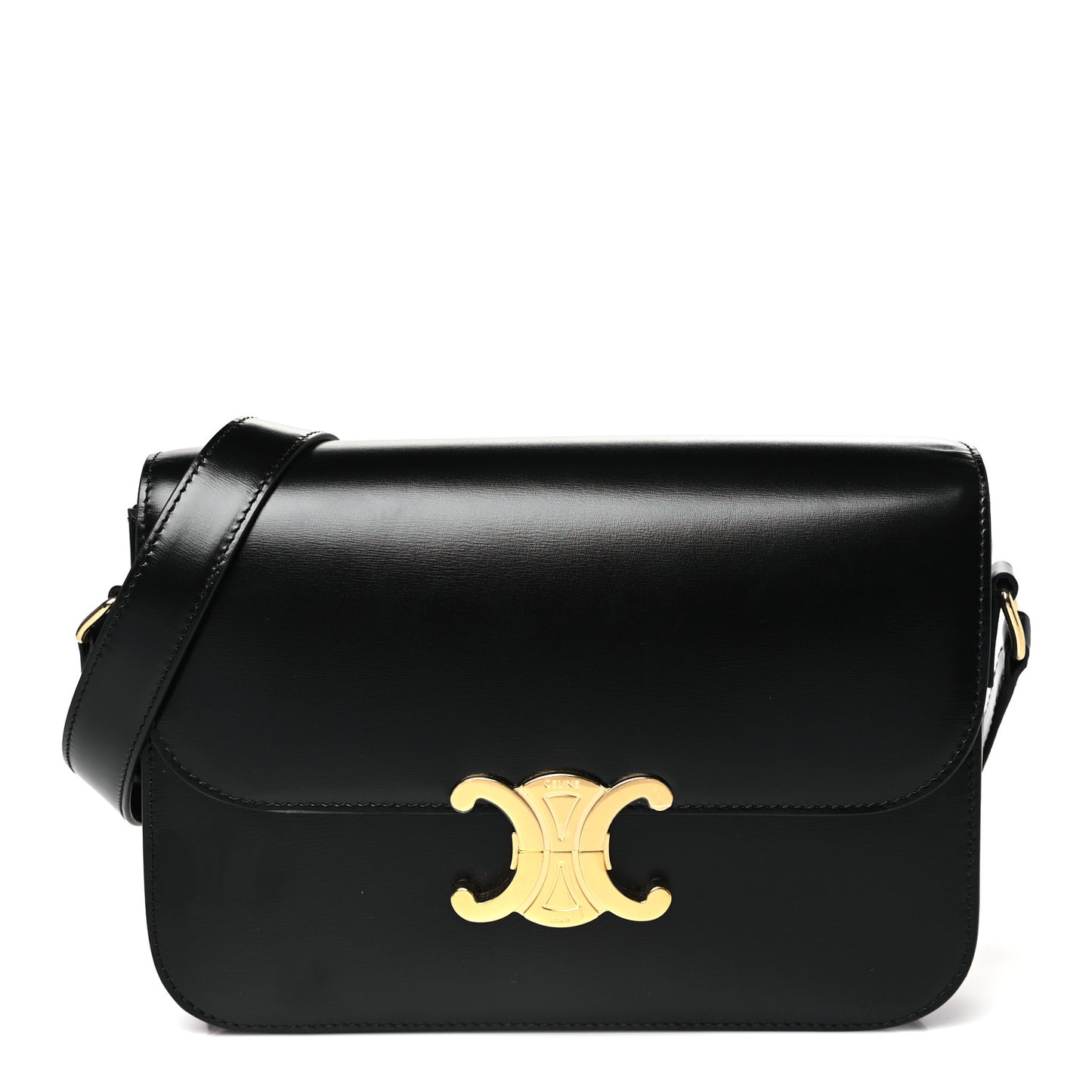 Shiny Calfskin Medium Triomphe Black