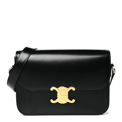 Celine Shiny Calfskin Medium Triomphe Black 1 of 10