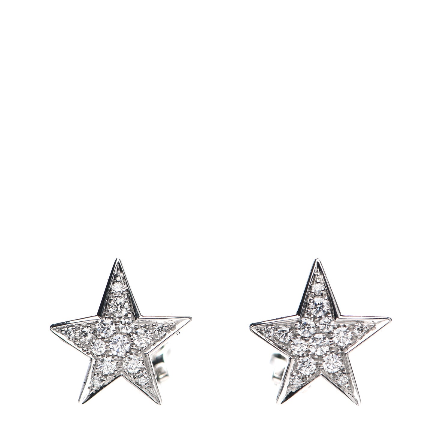 18K White Gold Diamond Medium Comete Geode Earrings