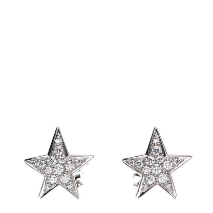 Chanel 18K White Gold Diamond Medium Comete Geode Earrings 1 of 5