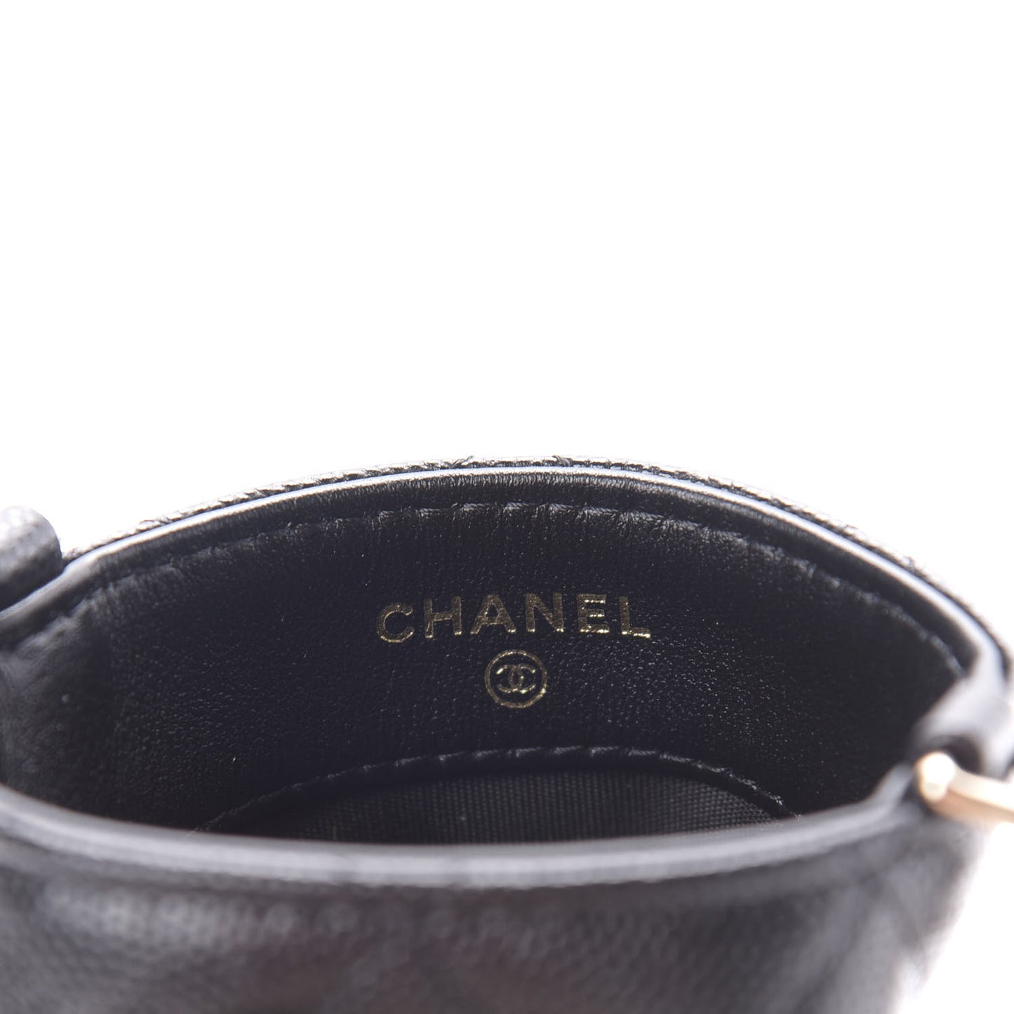 Caviar Quilted French New Wave Phone Holder With Chain Black