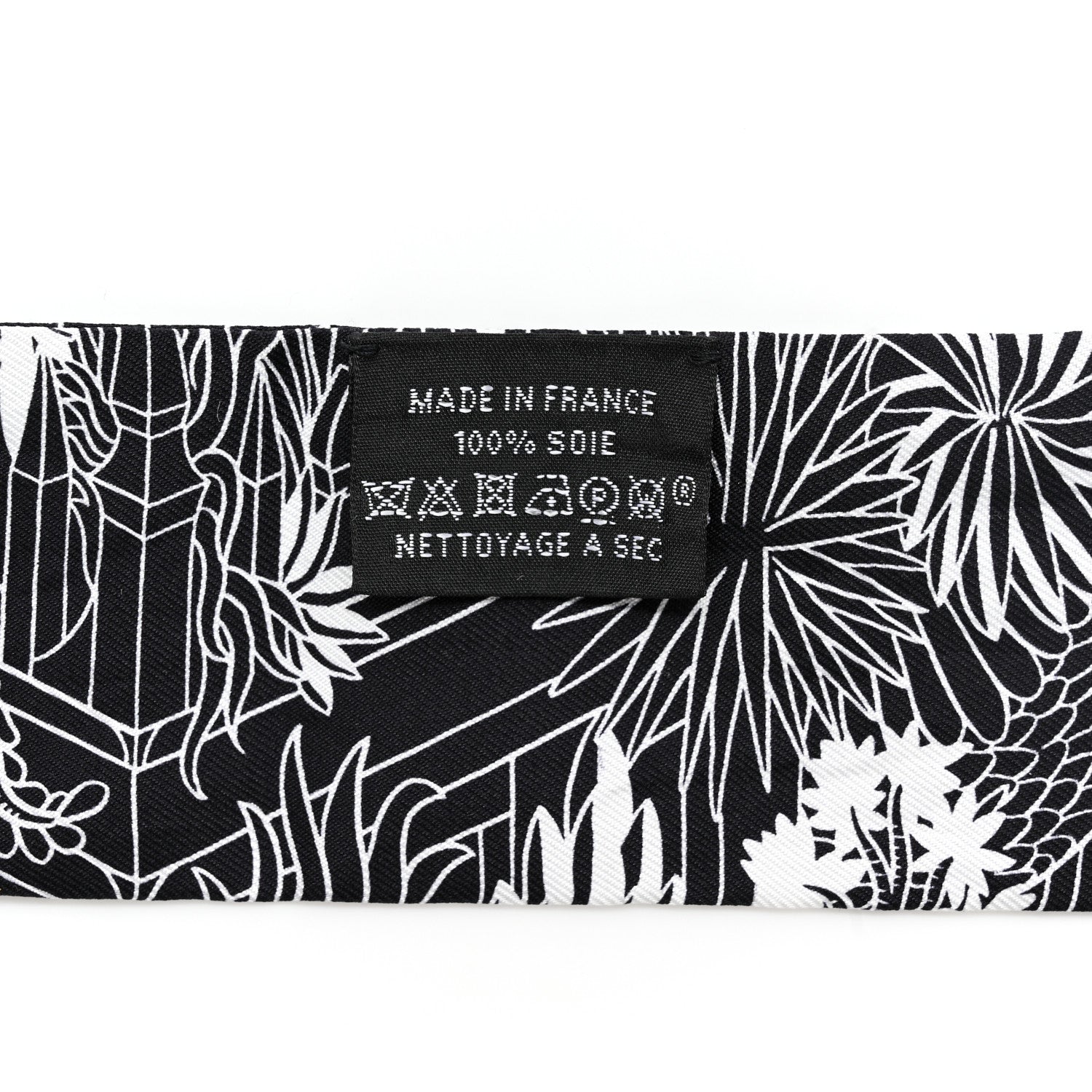 Hermes Silk Animapolis Twilly Black White 3 of 4