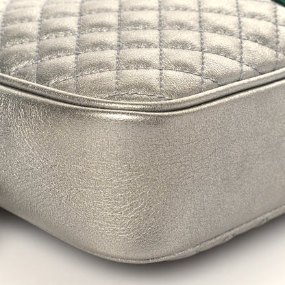 Gucci Laminated Nappa Web Trapuntata Small GG Shoulder Bag Argento 9 of 10