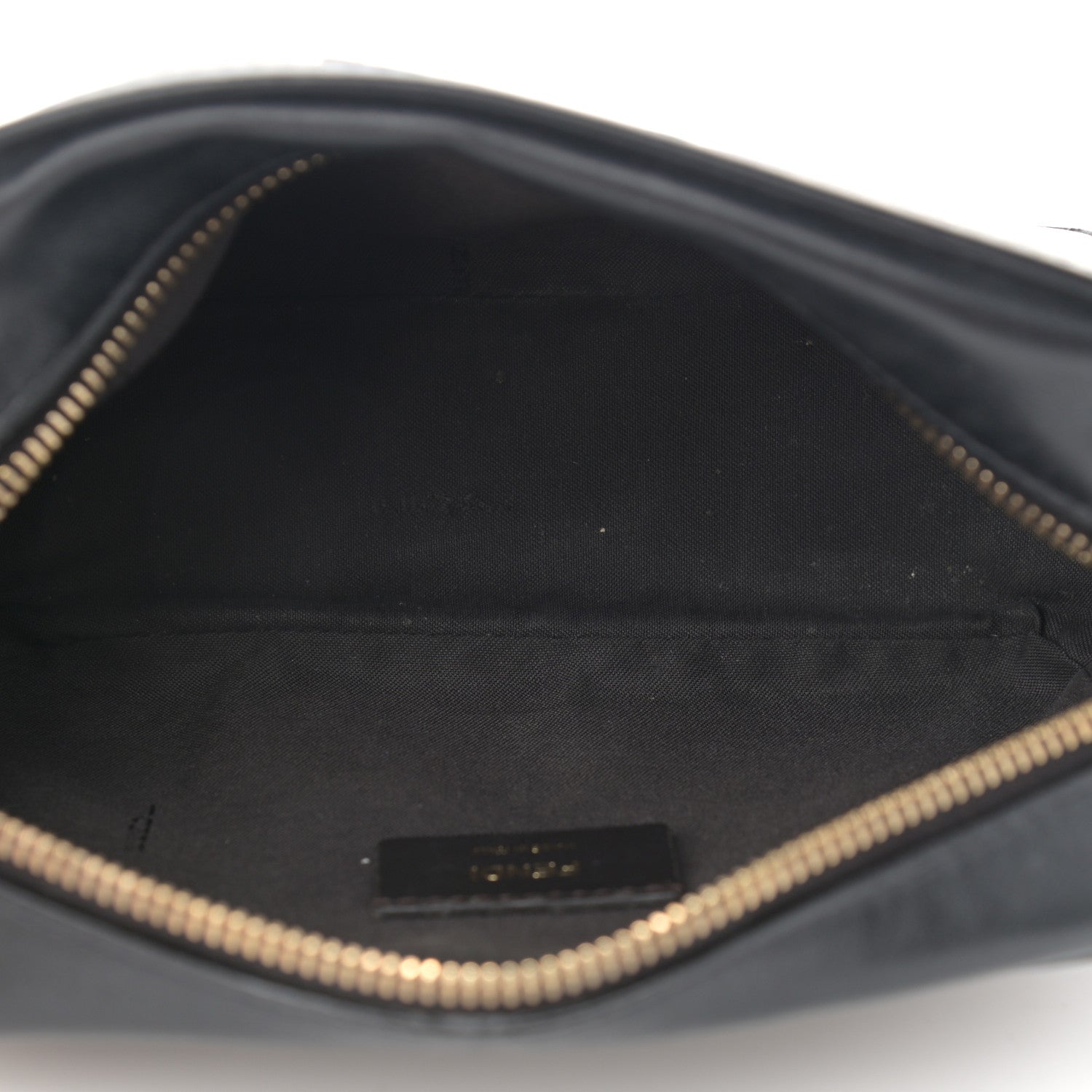 Fendi Glazed Fabric Vitello Century FF 1974 Stamp Patch Mini Camera Case Mogano Panna Black 5 of 11