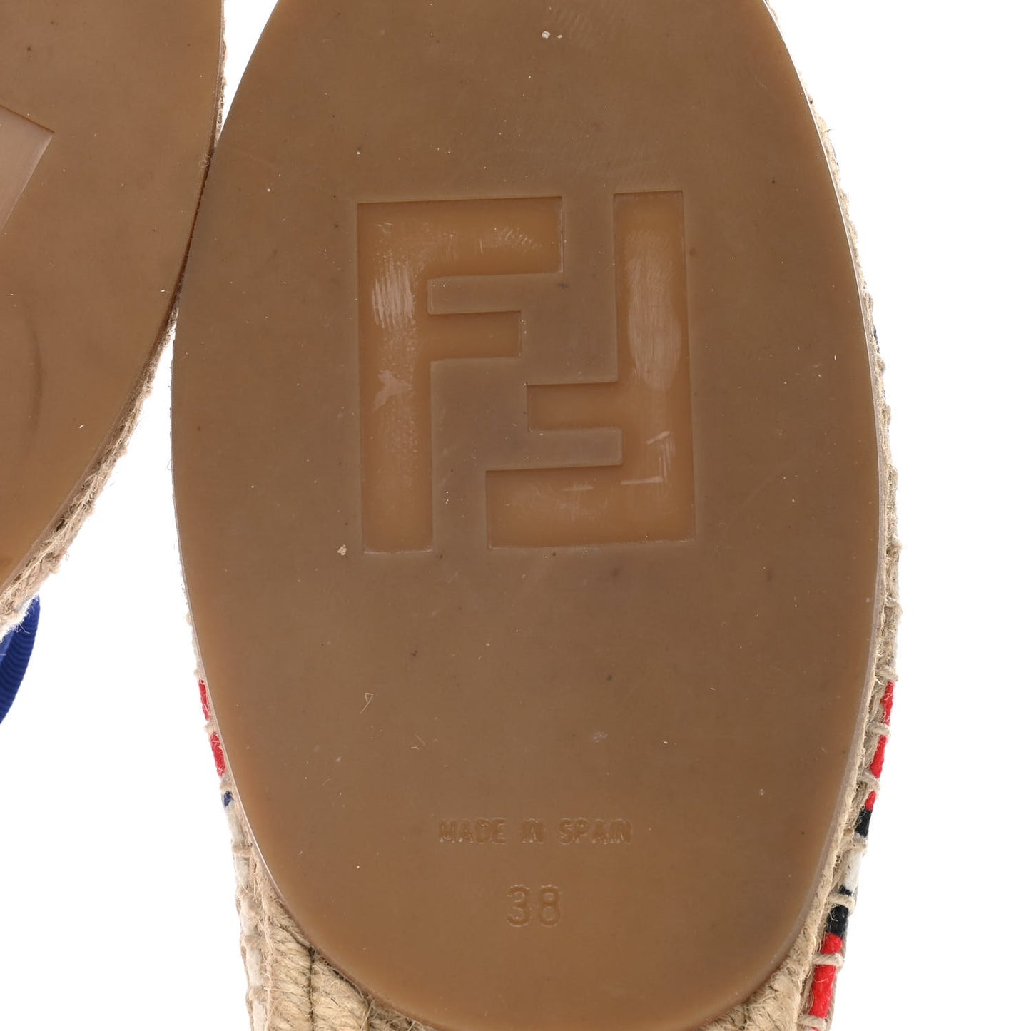 Canvas Fendi Roma Printed Espadrille 38 Blue Multicolor