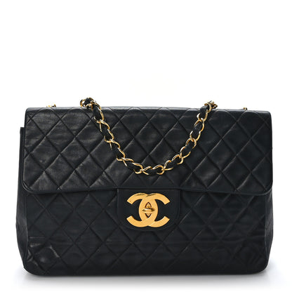 Chanel Lambskin Quilted XL Jumbo Single Flap Black 1 of 10