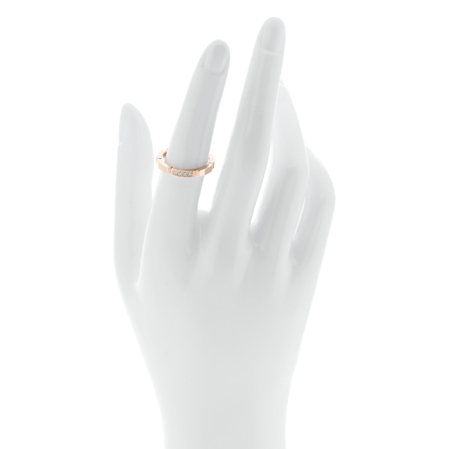 Cartier 18K Pink Gold Diamond Maillon Panthere Wedding Band Ring 53 6.5 2 of 5