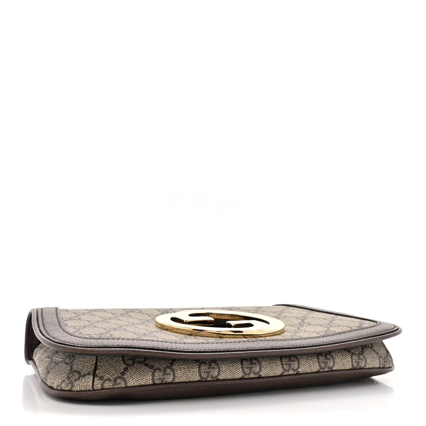 GG Supreme Monogram Textured Dollar Calfskin Blondie Chain Shoulder Flap Bag Beige Ebony New Acero