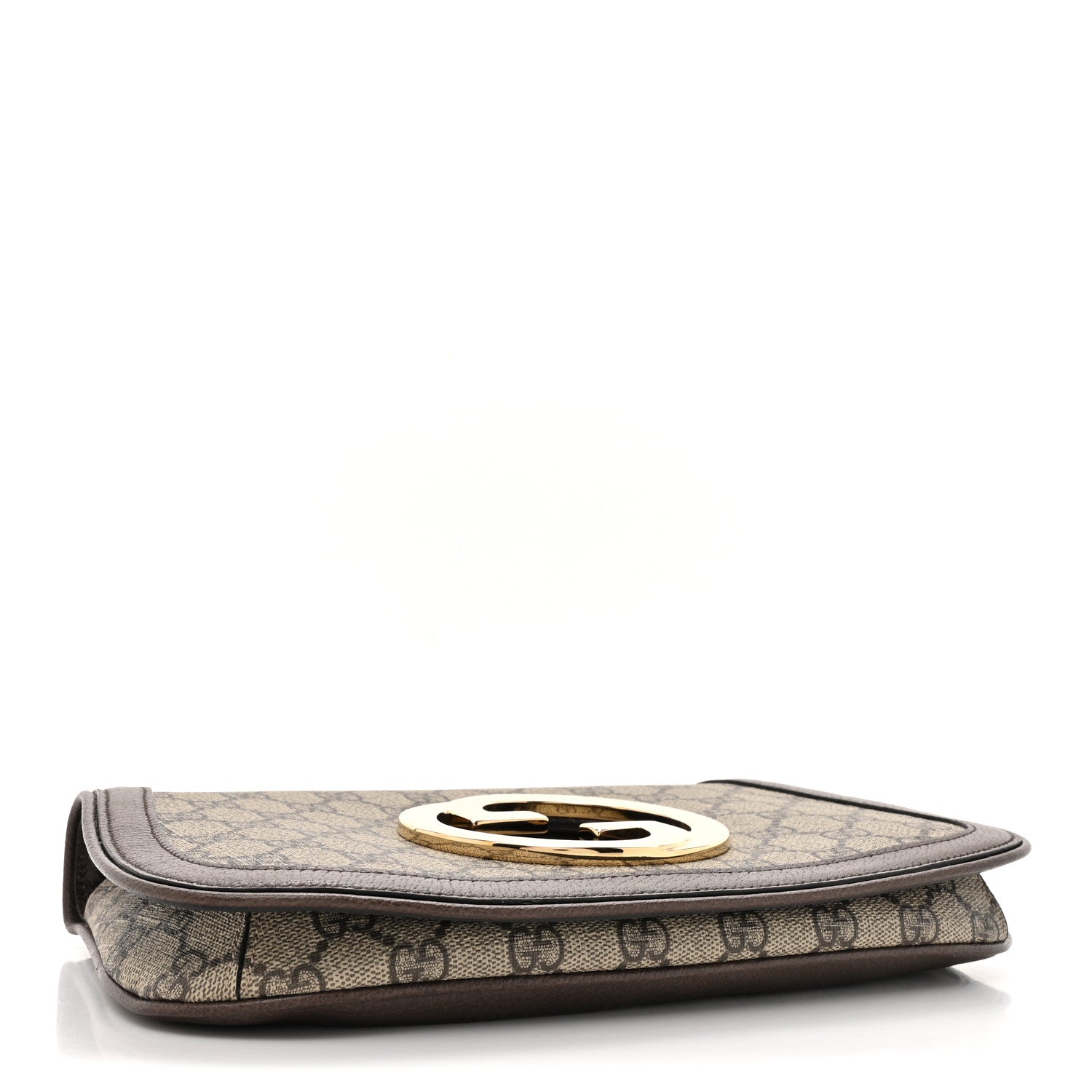 Gucci GG Supreme Monogram Textured Dollar Calfskin Blondie Chain Shoulder Flap Bag Beige Ebony New Acero 4 of 11