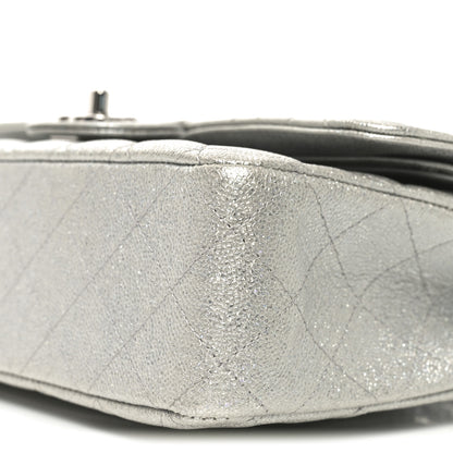 Chanel Glittered Metallic Caviar Quilted Medium Double Flap Silver 10 of 10