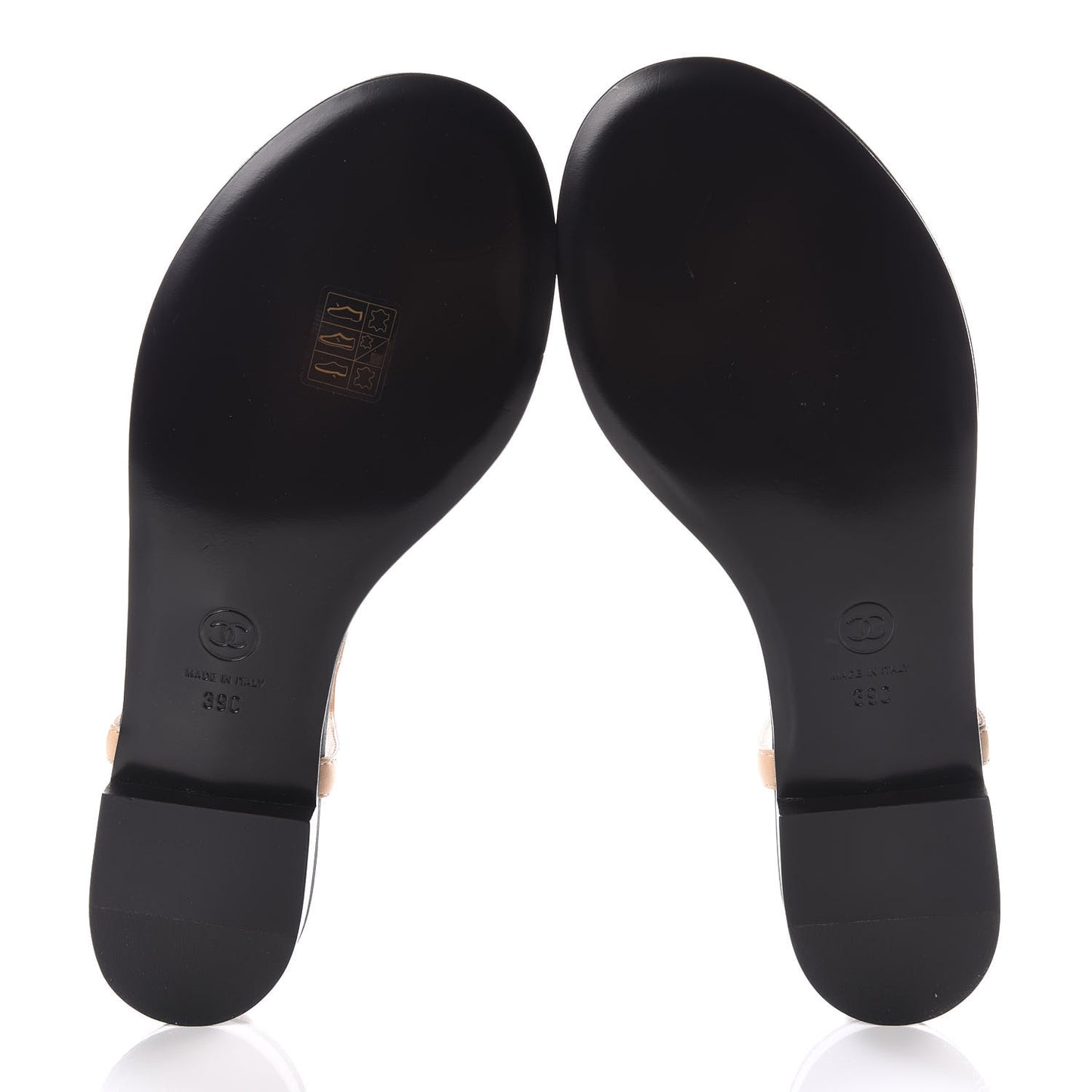 Lambskin Camellia Thong Sandals 39 Beige Black