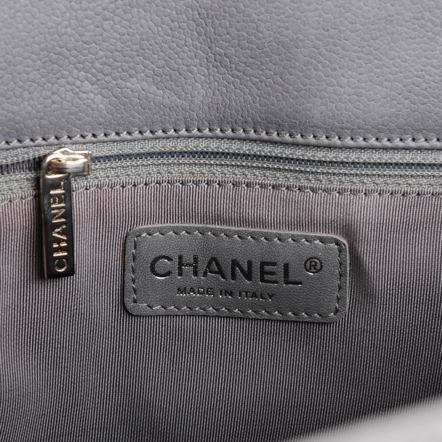 Chanel Caviar Quilted Grand Shopping Tote GST Light Grey 6 of 7