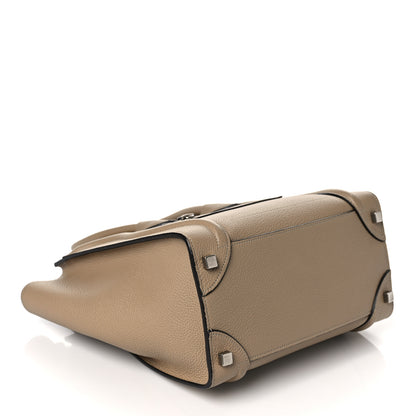 Celine Drummed Calfskin Micro Luggage Dune 4 of 8