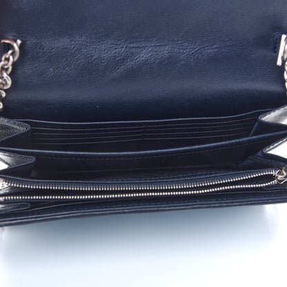 Gucci Monogram Multicolor Matelasse Diagonal GG Marmont Chain Wallet Light Blue 8 of 10