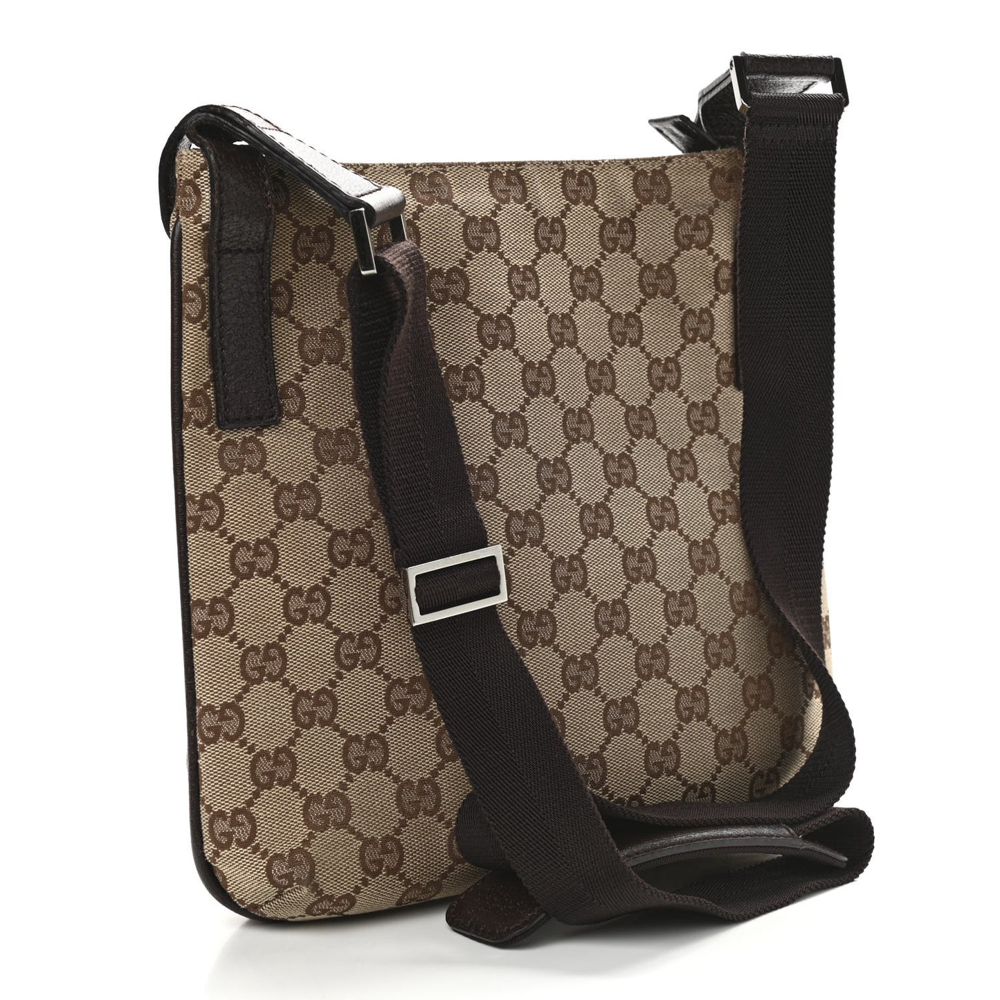Monogram Flat Messenger Bag Dark Brown