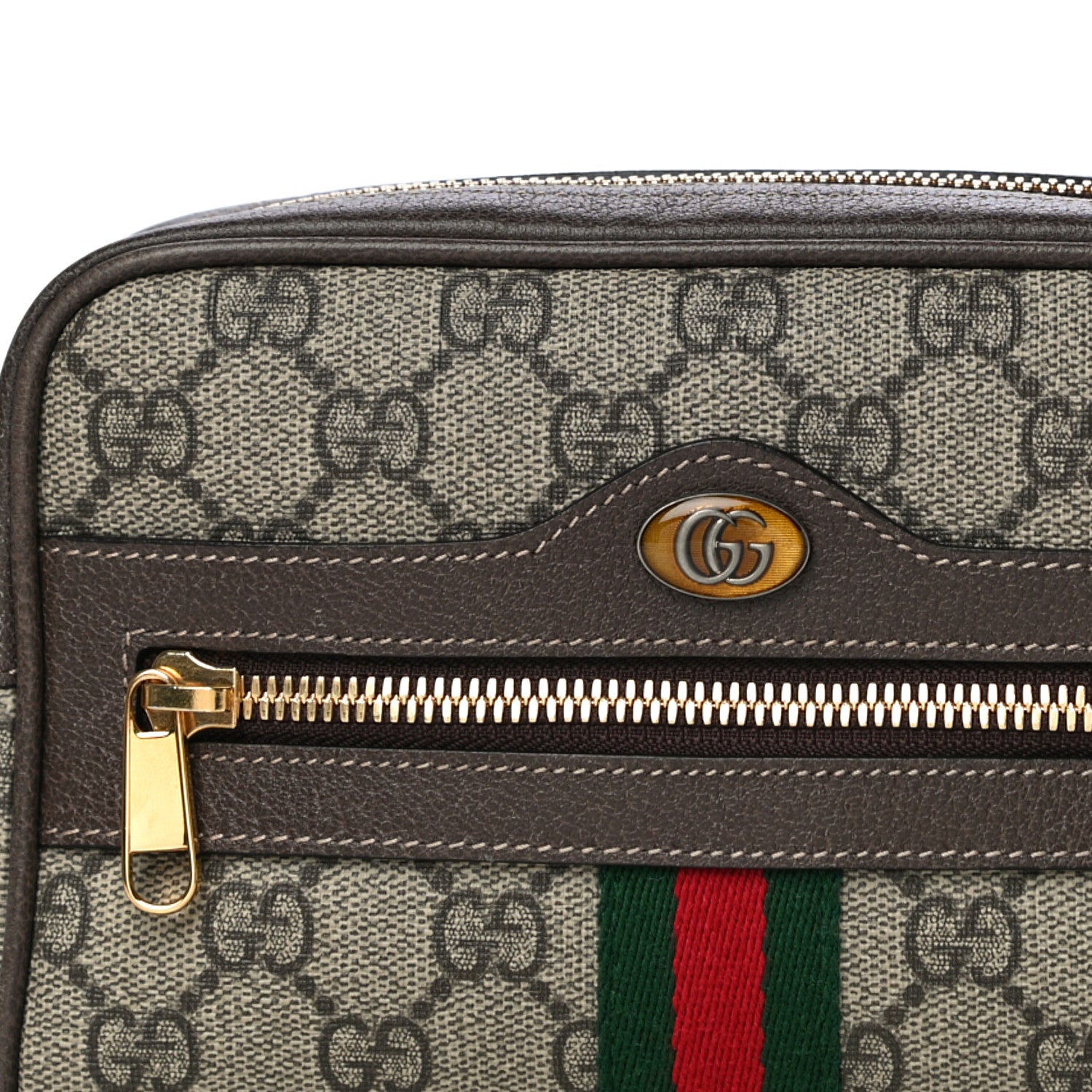 Gucci GG Supreme Monogram Web Small Ophidia Belt Bag 85 34 Dark Brown 8 of 10