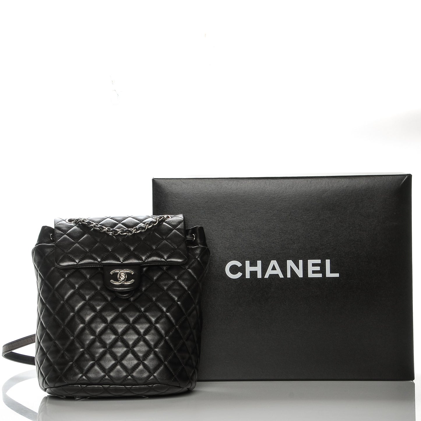 Lambskin Quilted Small Urban Spirit Backpack Black