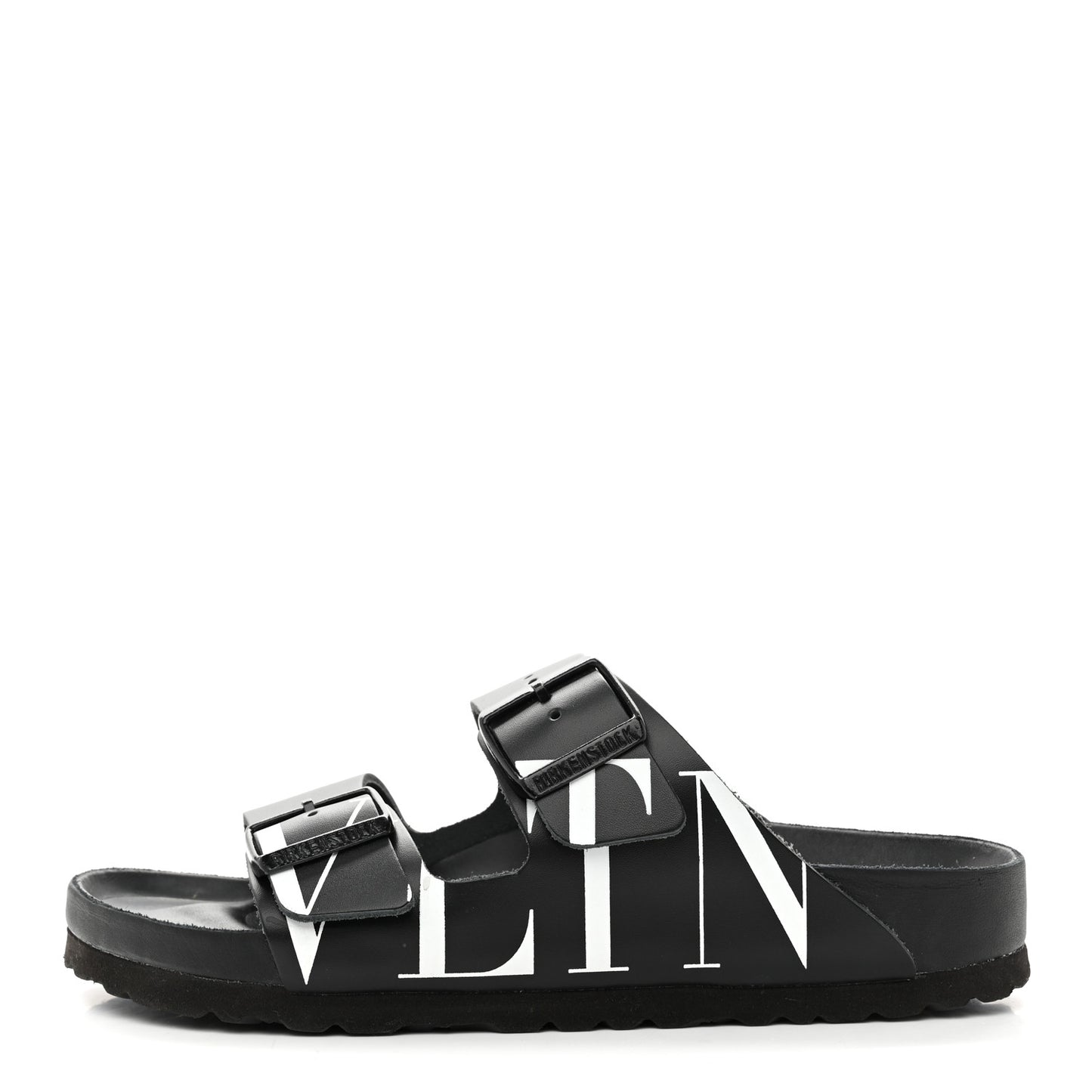 Calfskin VLTN Birkenstock Slide Sandals 37 Black