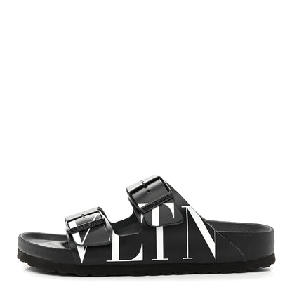 Valentino Garavani Calfskin VLTN Birkenstock Slide Sandals 37 Black 1 of 11