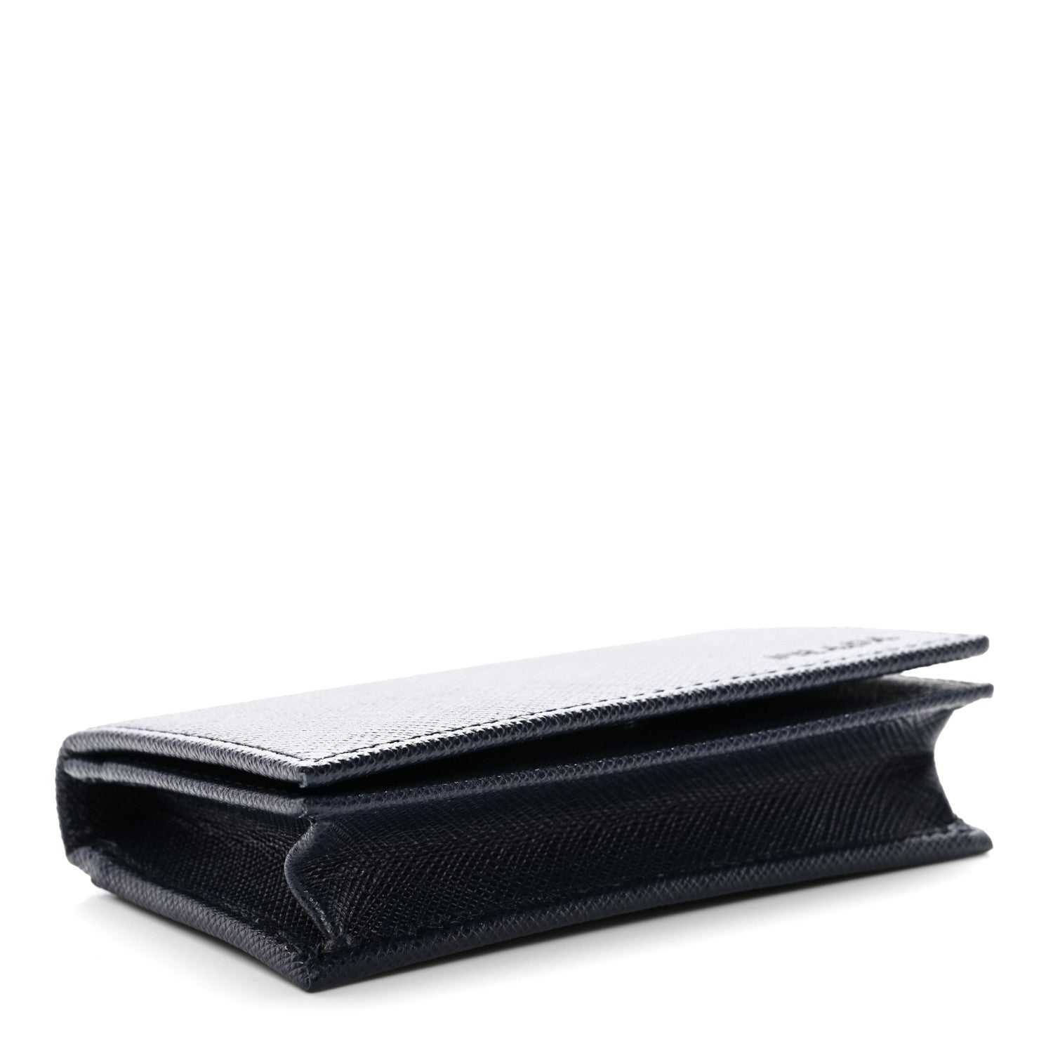 Prada Saffiano Flap Card Holder Baltico 4 of 8