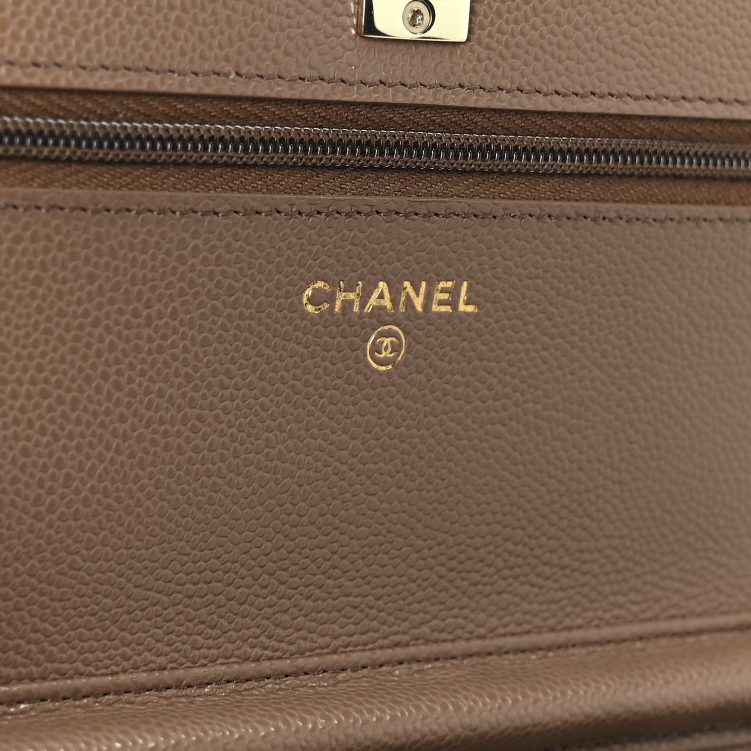 Chanel Caviar Quilted CC Turnlock Wallet On Chain WOC Brown 6 of 11