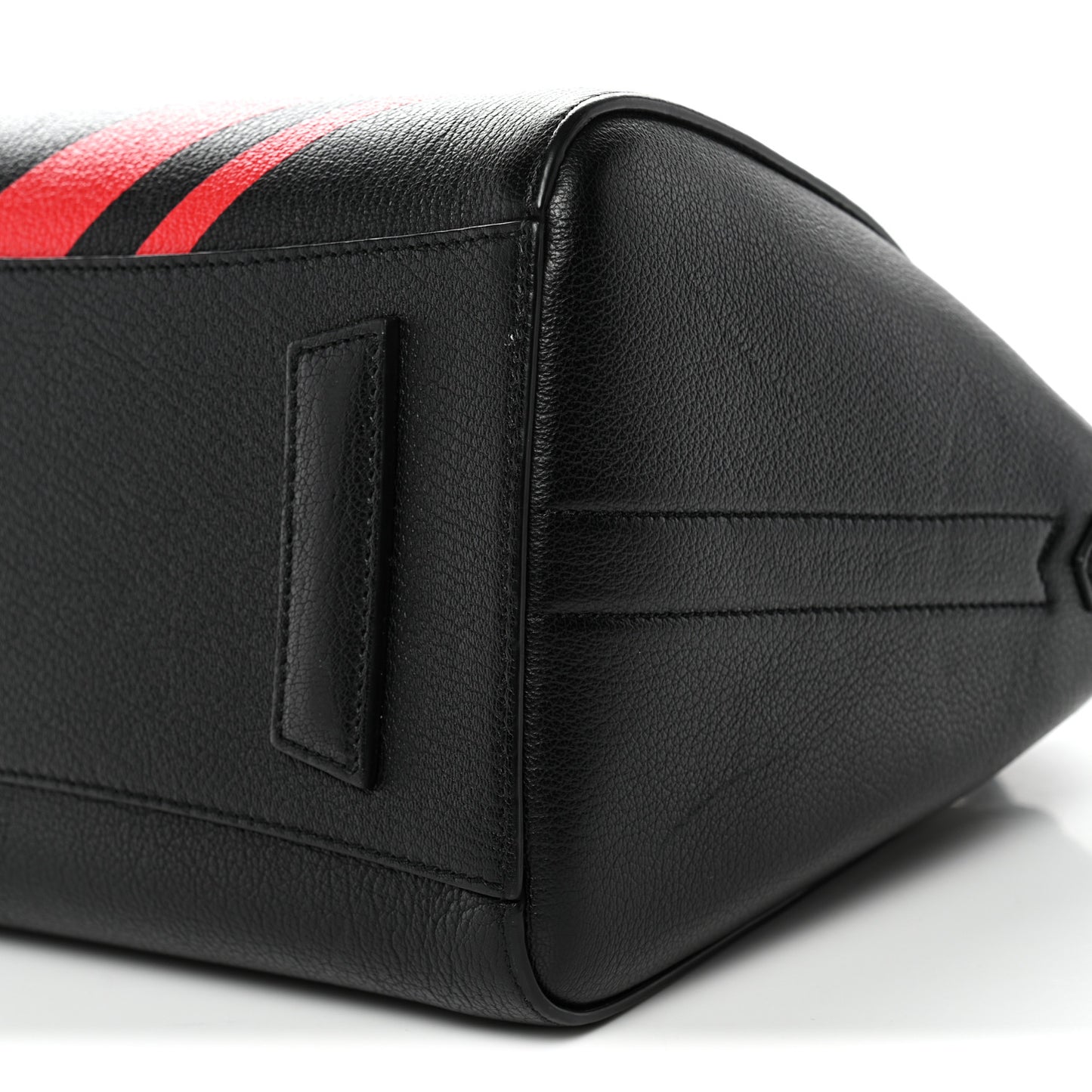 Sugar Goatskin Striped Small Antigona Black Red