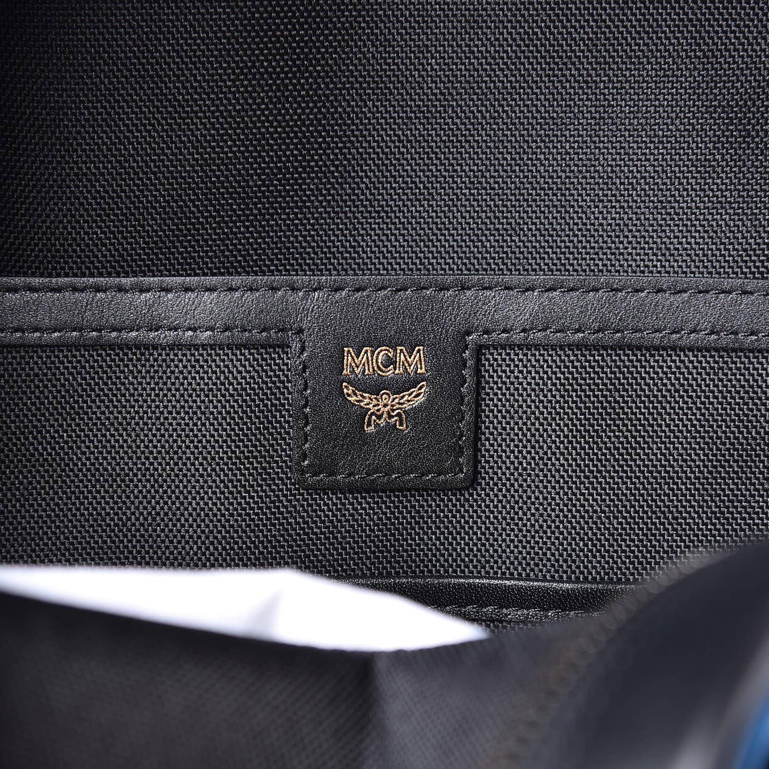 MCM Visetos Baroque Print Small Stark Backpack Black Blue 8 of 9