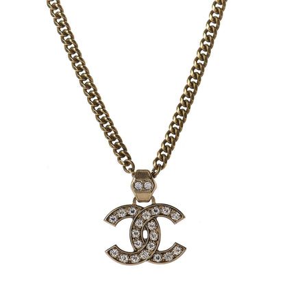 Chanel Crystal CC Necklace Gold 1 of 5