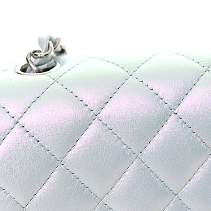 Chanel Iridescent Calfskin Quilted Mini Rectangular Flap Light Blue 11 of 11