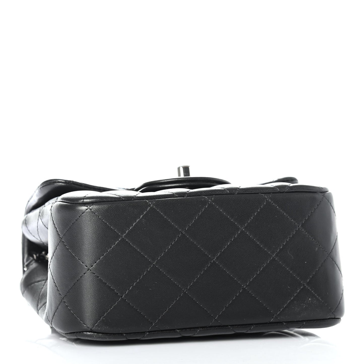 Lambskin Quilted Mini Square Flap Black