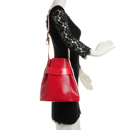 Louis Vuitton Epi Sac D'Epaule Castillan Red 2 of 7