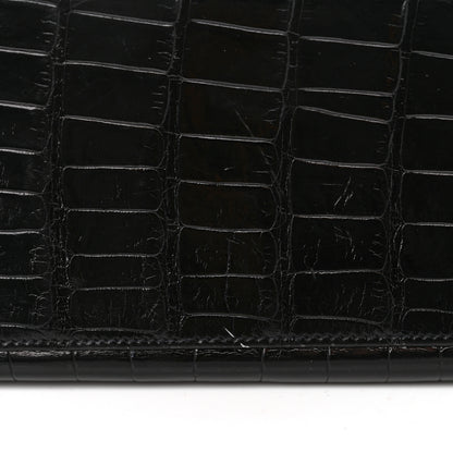 Hermes Shiny Alligator Kelly Sellier 32 Black 10 of 11