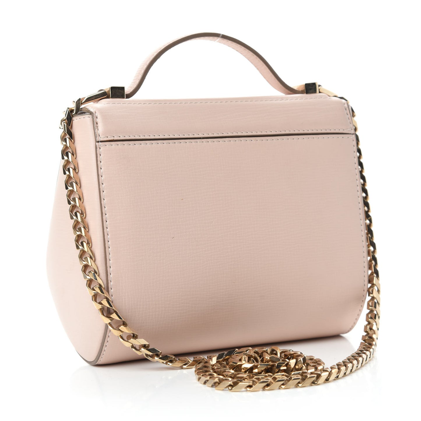 Textured Calfskin Mini Pandora Box Chain Crossbody Bag Powder Pink