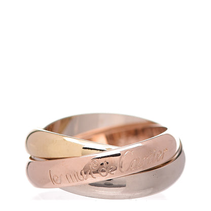 Cartier 18K Pink Yellow White Gold Small Trinity Ring 49 4.75 1 of 4