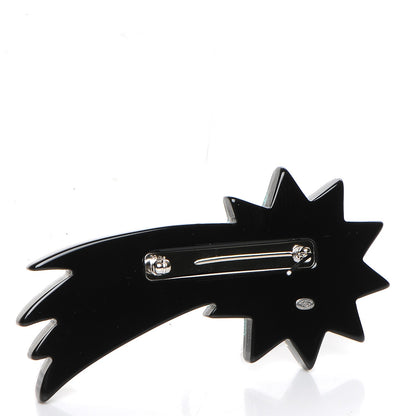Chanel Glittered Resin Strass Shooting Star Brooch Black Purple Green 3 of 5